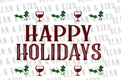 Happy Holidays with Wine and Holly Border Product Image 1