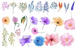 Watercolor flowers clipart Product Image 2