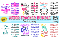 WATER TRACKER BUNDLE SVG DXF PNG | WATER BOTTLE MEASUREMENTS Product Image 1