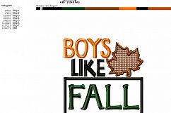 Boys Like Fall Too - Embroidery Design Product Image 4