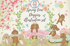 Spring time Doggies illustration set Product Image 1