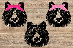 Bear Head whit Pink Bandana SVG football 1015S Product Image 2