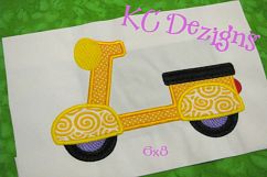 Moped Machine Applique Embroidery Design Product Image 2