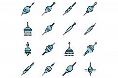 Bobber icons set vector flat Product Image 1