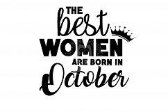 The Best Women are Born in October Birthday svg dxf clipart Product Image 2