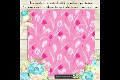 100 Seamless White Tulip Flower Digital Papers 12 x 12 inch Product Image 2