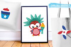 4th July Owls  graphics and illustrations Product Image 5