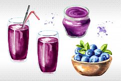 Blueberry. Watercolor collection Product Image 3