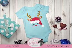 Reindeer svg, reindeer face svg, Christmas svg, kids svg Product Image 5