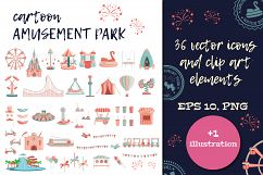 Cartoon amusement park ICON SET. Product Image 1