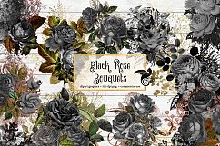 Black Rose Bouquets Floral Clipart Product Image 1
