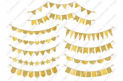 Gold Glitter Bunting Banner clipart Product Image 2
