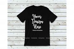 Tshirt Mockup Bundle Wood Background Bella Canvas 3001 Set Product Image 3