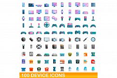 100 device icons set, cartoon style Product Image 1