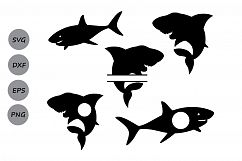 Shark svg silhouette, shark monogram svg, shark clipart, Shark SVG File Cutting file, Svg For Silhouette, Svg For Cricut, svg, dxf, eps. Product Image 2