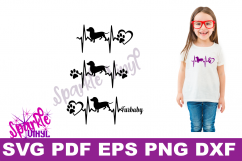 Svg dachshund heartbeat dog print printable or cut file svg bundle dxf eps pdf png files cricut silhouette dachshund gift for dog lover dachshund Product Image 2