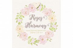Watercolor Roses harmony clipart Product Image 2