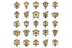 Bird house icons set vector flat Product Image 1