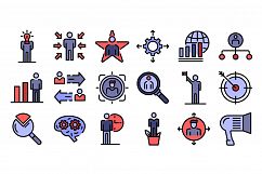 Managing skills icons vector flat Product Image 1