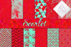 Watercolor Scarlet Digital Paper Product Image 1