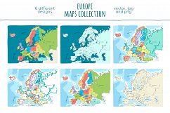 Maps of Europe. Hand drawn collection Product Image 2