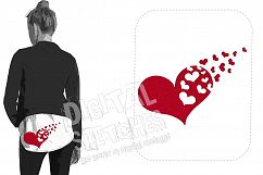 Hearts Rain Machine Embroidery Design 3 Sizes Product Image 1