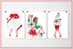 Watercolor Christmas Girls Product Image 6