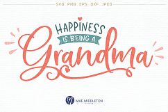 Happiness is being a Grandma, SVG design, PNG EPS DXF JPEG, grandma svg Product Image 1