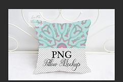 White pillow mock up cushion template mockup on blanket Product Image 3
