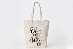 Oh Come Let Us Adore Him - Christmas SVG Cut File - DXF EPS Product Image 8