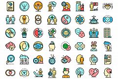 Psychologist icons set vector flat Product Image 1