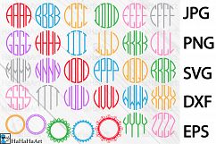 Circle Monogram Alphabet - Clip art / Cutting Files - 71c Product Image 1