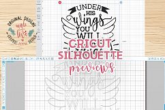 Under his wings you will find refuge Psalm 91:4 Cutting File (SVG, DXF, PNG) Product Image 2