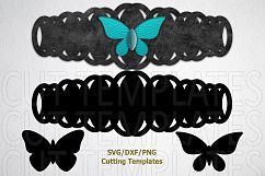 Leather Cuff Bracelet svg dxf files for laser machine cut Product Image 3