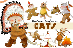 Native Indian Cats | CLIP ART | 7 PNG/JPEG illustrations Product Image 1