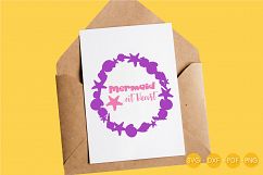 mermaid-wreath-heart cutting files svg, dxf, pdf, eps included - cut files for cricut and silhouette - Cutting Files SG Product Image 3