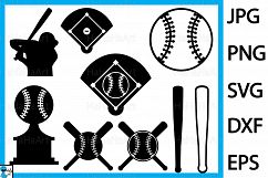 Baseball Monogram V1 Black - Clip art / Cutting Files - 77c Product Image 2