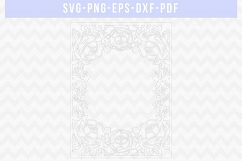 Floral Frame SVG Cut File, Wedding Flower Papercut, DXF, PDF Product Image 3