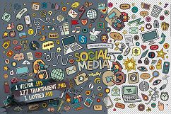 Social Media Cartoon Doodle Objects &amp; Symbols Set Product Image 2