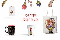 Funny Girl - Watercolor Clip Art Set Product Image 4