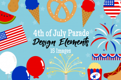 4th of July Parade Graphics, Illustrations, Clipart Product Image 1