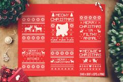 Christmas Sweater Bundle SVG - Meowy Christmas SVG - T shirt Product Image 1