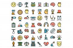 Depression icons set vector flat Product Image 1