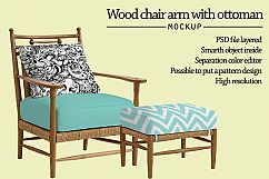 Wood chair and ottoman Mockup Product Image 1