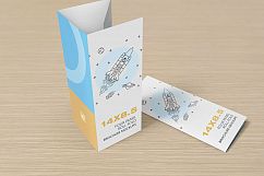 14 X 8.5 Four Panel Roll Fold Brochure Mockup Product Image 3