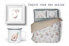 Rabbits. Watercolor clip art. Product Image 5