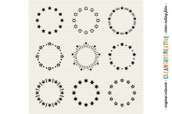 Circle Monogram Star Frames - SVG DXF EPS - for Cricut and Silhouette Cameo - clean cutting digital files Product Image 3