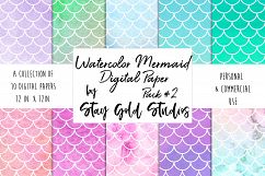 Watercolor Mermaid Patterns - Pack #2 Product Image 1
