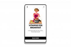 Vitamins For Breakfast Preparing Cooker Vector Product Image 1