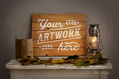 Woodsign mockup - romantic autumn interior Product Image 4